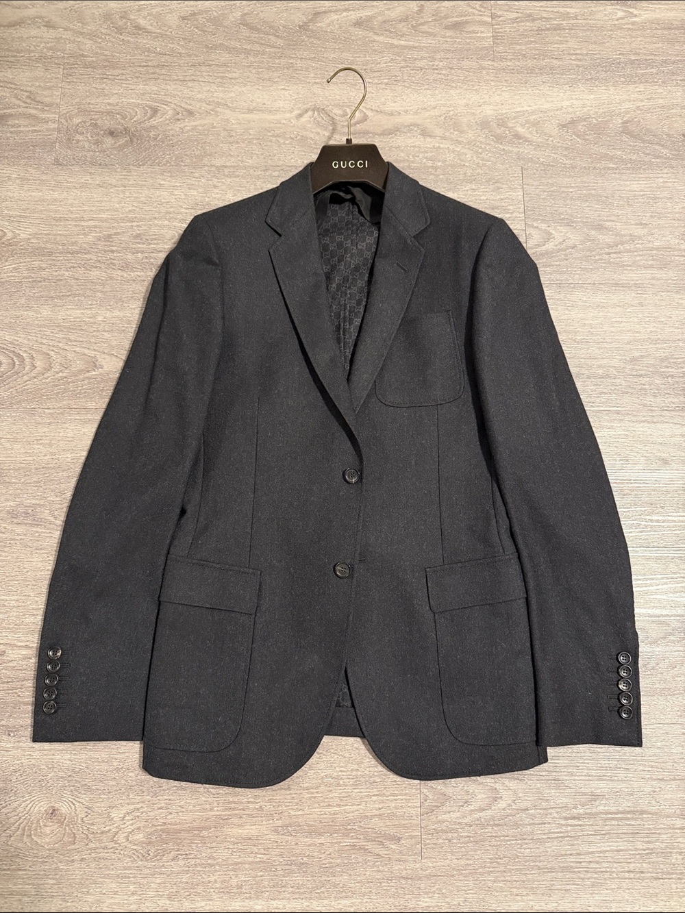 Gucci Men's Black Two-Button Blazer